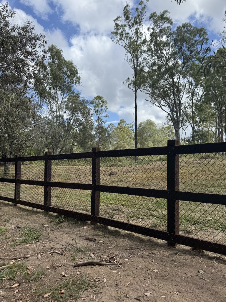 hardwood timber post and rail fence